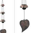 Three Cooper Leaf Temple Wind Chime,Wind Chimes with 3 Bells, Feng Shui Wind Chimes for Home Yard Outdoor Decoration, A Great Memorial Wind Chime for Someone Who Loves Peace