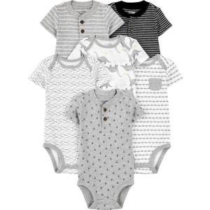 Simple Joys by Carter's baby-boys 6-pack Short-sleeve Bodysuit (24 Months, Multicolor/Anchor/Dinosaur/Stripe/Whale)