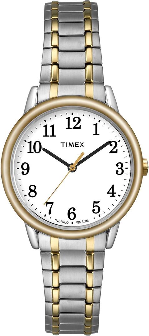 Timex Women's Easy Reader Watch (30mm, Two-Tone/Two-Tone/White/B/30mm)