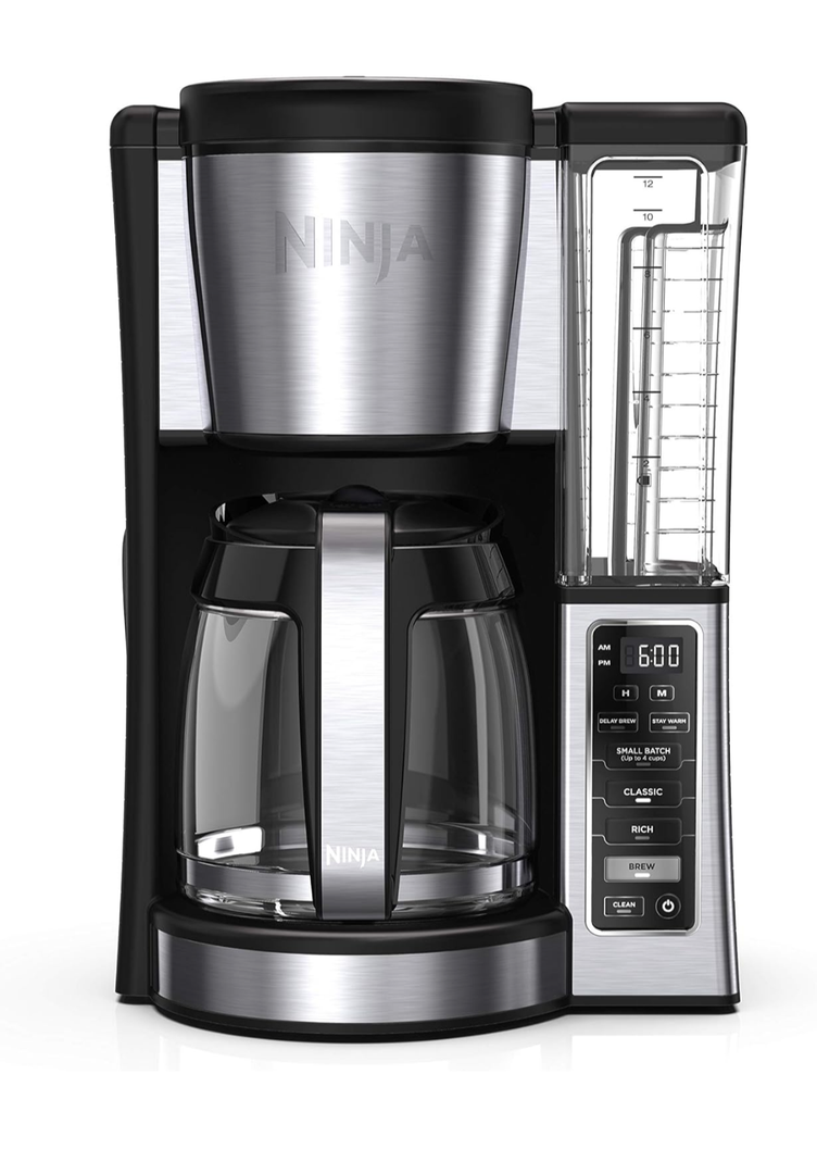 Ninja 12-Cup Programmable Coffee Brewer, 2 Brew Styles, Adjustable Warm Plate, 60oz Water Reservoir, Delay Brew - Black/Stainless Steel