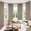 MIULEE Pinch Pleated 100% Blackout Curtains 90 Inch Long 4 Panel Set for Bedroom Thick Linen Memory Trained Pleat Living Room Darkening Back Tab Double Layer Thermal Insulated Drapes, Burlywood Birch