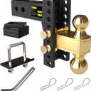 TIROL 2.5" Trailer Hitch, 2.5 inch Receiver Hitch, 2 5/16 Ball Hitch, 6 in Drop/Rise, Max 25000 LBS, Heavy Duty Adjustable Hitches for Truck, Camper, Boat, RVs, Class 4, 5