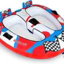 Towable Tube for Boating, 12 Person Inflatable Towable Tube with Quick Connect, Heavy Duty 840D Nylon Water Tube for Lake & Water Sports