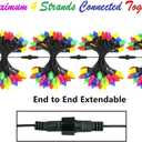 KAQ Outdoor C9 Multicolor Easter Lights, 2PK 100 LED 98ft Extendable Plug in String Lights for Outside, Waterproof Light Wedding Party Outdoor&Indoor Easter Decorations (Multicolor)