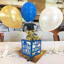 Sinasasspel 4 PCS Graduation Table Centerpieces Boxes 2026 Congrats Grad | School College Graduation Decorations Class of 2026 Table Centerpieces for Grad Theme Party Decorations Supplies Blue