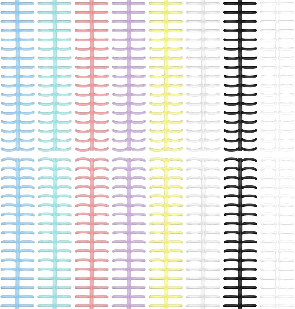 16PCS Colorful Binding Combs Shimmeroo 30 Rings Plastic Spiral Binding Combs Coils Book Spines for Student Teacher Business Document File Notebook File Making