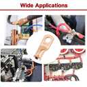 25Pcs 4 AWG 3/8 Heavy Duty Battery Cable Ends 4 Gauge Wire Connectors 4 Gauge Battery Cable Lugs Copper Wire Lugs Copper Ring Terminals