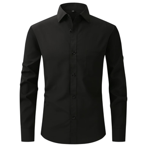 Men's Long Sleeve Shirt, Black, Size: L
