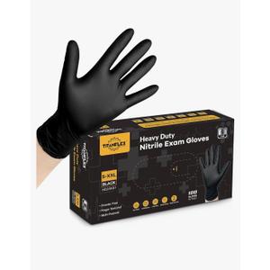 TitanFlex Disposable Nitrile Exam Gloves, 6-mil, Black, Heavy Duty, Latex Free, Food Safe for Cooking & Food Prep Amazon's Choice, XL 100