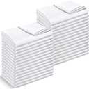 30 Pack Twin Flat Sheets Bulk Soft Microfiber Massage Spa Bed Sheet Dust Poof Cover for Hospital Hotel Airbab Dorm Home Windows Curtain(White,Twin)