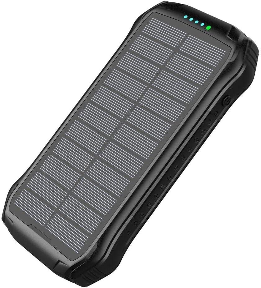 BoxWave Charger Compatible with Samsung Galaxy S10e - Solar Wireless Rejuva PD Power Pack (16000mAh), Solar Powered Backup Power Bank - Jet Black