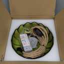 Plug in Pendant Light Hanging Lights with Plug in Cord Boho Hanging Lamp Glass Gold Mid Century Modern Vintage Dimmable Green Flower Plug in Chandelier Ceiling Fixture for Living Room,Kitchen