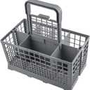 Beaquicy Dishwasher Cutlery Filter Basket(9.5 inches x 5.4 inches x 4.8 inches tall) - Replacement for Ken-more Whirl-pool Bo-sch Sam-sung G-E Dishwasher - Universal Silverware Basket