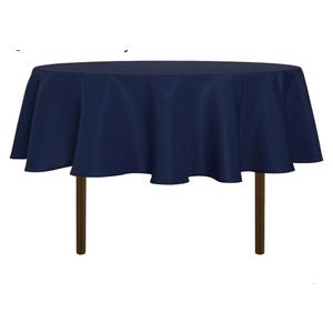 sancua Round Tablecloth - 70 Inch - Water Resistant Spill Proof Washable Polyester Table Cloth Decorative Fabric Table Cover for Dining Tables, Buffet Parties and Camping, Navy