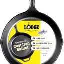 Lodge Seasoned Cast Iron Skillet - PFAS-Free, Non-Toxic Cookware - Use with an Oven, Stove, Grill, or Campfire - Naturally Non-Stick & Oven Safe - 10.25 Inches