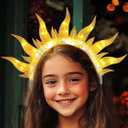 DRESBE Light Up Sun Headbands LED Fire Halo Headband Flame Glow Party Rave Hair Accessories for Girls