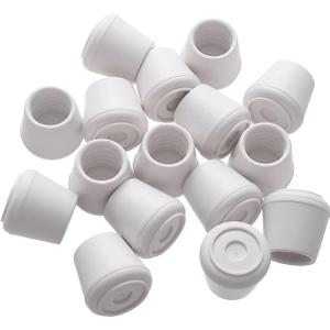Furnigear Chair Leg Tips Caps Non-Slip Rubber Leg Tips 7/8 Inner Diameter Chair Leg Floor Protectors Round White, 16 Pack
