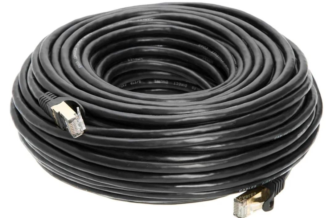 Cables Direct Online 50FT S/FTP Cat7 Copper Network Ethernet Patch Cable, Internet Wire, Compatible with PC, Laptop, Modem, Router, TVs, Printer Cord, Consoles for Home and Office (50ft, Black
