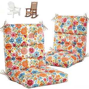 Uthem 2 Pack Adirondack Chair Cushion Waterproof Indoor Outdoor Rocking Chair Cushion 44 Inches Patio High Back Chair Cushions Thickened Adirondack Rocking Chair Cushions with Ties, Daisy