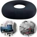 AOSSA Bed Sore Cushions for Butt, Bedsore Pressure Relief Donut Seat Cushion, BBL Pillow After Surgery for Sleeping, Long Sitting, Medical Pressure Ulcer Prevention Pad (Black)