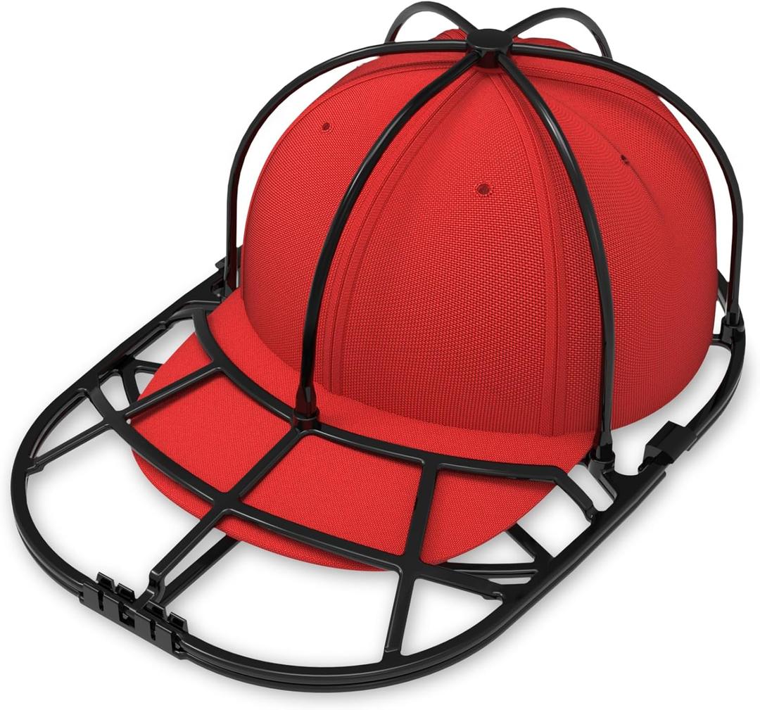 XQXA Hat Washer Cage for Baseball Caps - Hat Cleaner for Washing Machine & Dishwasher, Fits Adult & Kids Caps - Baseball Cap Washing Cage-Black