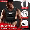 TB3C Adjustable Weighted Vest Men & Women, 30lbs with Reflective Stripe, Workout Vest for Home Gym, Cardio, Strength Training & Weight Loss
