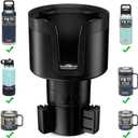 [Upgraded] Integral Ultimate Car Cup Holder Expander - Adjustable Base - Organizer & Expander for Vehicles - Compatible with Mugs, Yeti 14/24/36/46oz, Rambler, Hydro Flasks 32/40oz, 3.4"-4.0" Bottles (1pack, Black)