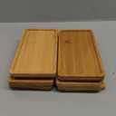 10PCS Mini Bamboo Display Trays  7"x3.4" Small Decorative Bamboo Trays for Vanity, Plants, Candles, Keys, Soap, Jewelry, Tealight  Not for Serving Heavy Food