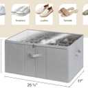 StorageWorks Shoe Organizer for Closet, Fits up to 24 Pairs, Shoe Cubby Storage Containers with Adjustable Dividers and Clear Cover, Grey