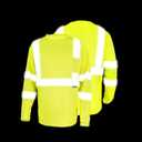 Safety Shirt Long Sleeve High Visibility Reflective Breathable T Shirt for Work Warehouse Construction Class 3 (X-Large)