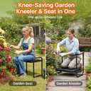 Garden Kneeler and Seat Heavy Duty, Wider and Thicker Kneeling Pad for Foldable Gardening Stool with 2 Tool Pouches, Gardening Gifts Tools for Women Mom Men Seniors