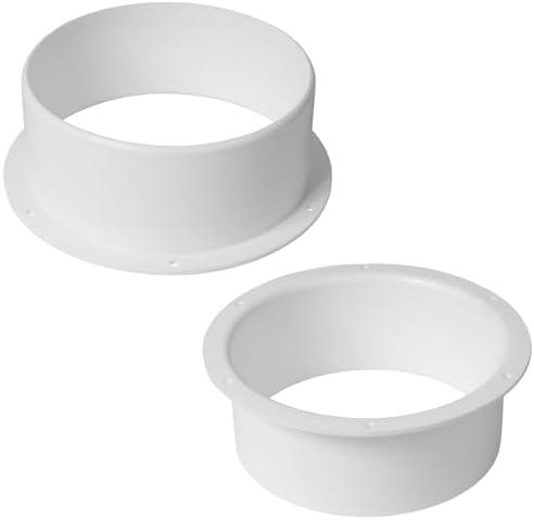 6" Inch Pack of 2 - Duct Connector Flange, Plastic Straight Pipe Flange for Heating Cooling Ventilation System - Ducting Coupling Wall Plate - Assembly Joint Set
