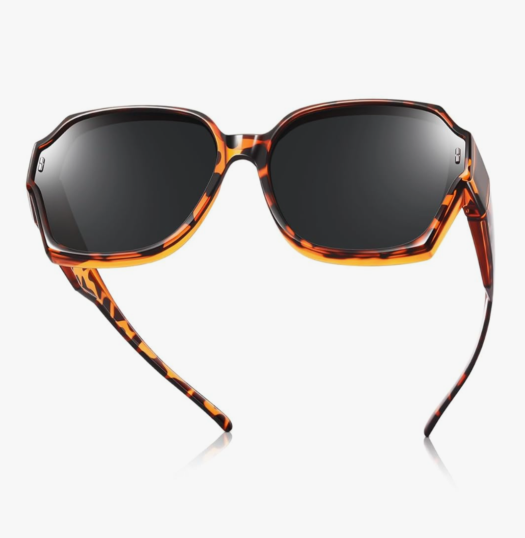 Br'Guras Polarized Oversized Fit over Sunglasses Wear over Glasses for Women Men Driving Riding