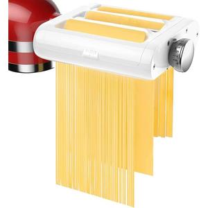 Pasta Maker Attachment for Kitchenaid/Cuisinart Stand Mixers, 3-in-1 Noodle Maker Pasta Roller Fettuccine Spaghetti Cutter and Cleaning Brush, Kitchen aid Accessories- Pasta Roller and Cutter Set
