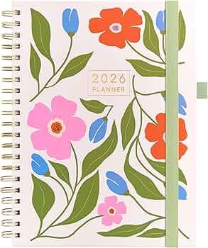 And Per Se 2026 Planner with Pattern, A4 Size-Daily, Weekly & 18-Monthly Planner, Daily Schedule, Monthly Tabs, 100 GSM Thick Paper(Botanical Floral)