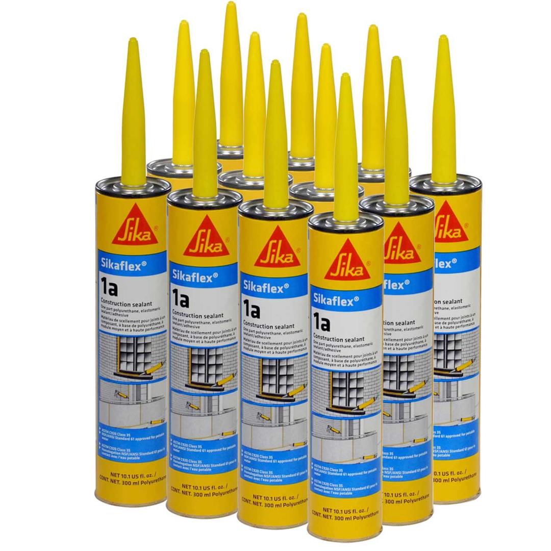 Sikaflex 1a Polyurethane Sealant Kit, Black, Pack of 12