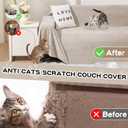 MEETSKY Couch Cover for 2 Cushion Sofa, Washable Cat Scratch Proof Sofa Covers Love Seat L Shape Soft Sectional Sofa Slipcover Furniture Protector for Dogs Pets Kids, 71" x 102", Oat