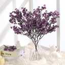 Yastouay 15 Pcs Fake Flowers Artificial Flowers, Real Touch Silk Flowers Faux Flowers for Decorations, Lavender Purple Babys Breath Artificial Flowers Bulk for Spring Summer Decor Floral Arrangement