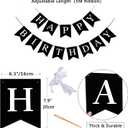 Happy Birthday Banner, Black Happy Birthday Decorations Birthday Sign for Birthday Party Backdrop Decor, Black Happy Birthday Sign Party Hanging Supplies for Girls Boys and Women