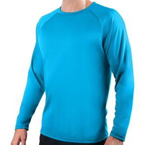 Kanu Surf Men's Rash Guard Long Sleeve Swim Shirts for Men SPF UPF 50 Sun Protection Fishing and Running Shirt (Large, Royal)