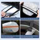 Big Hippo Thickened Car Windshield Cover for Snow and Ice,Heavy Duty Windshield Snow Cover, All-Weather Protection Against Hail, Wind and Sun, Fits Large SUVs & Trucks (70.86x42.5/Silver)