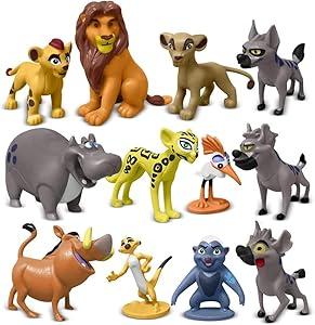 GFEANIUH Animal Guard Action Figurines, Tales of Mufasa & Simba Perfect Lion Toys, 1-2.3 inches Mini Home Party Cake Desktop Decoration Toy Set （ Pack of 12）