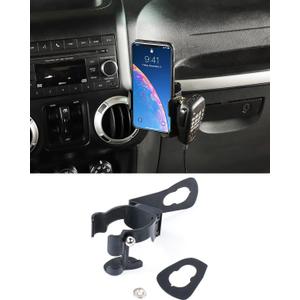 Savadicar JK Multi-Function Drink Cup Phone Holder, 3 in 1 Bolt-on Stand Bracket Organizer, Cell Phone Mount Compatible with 2011-2018 Jeep Wrangler JK JKU 2 & 4 Door, Interior Accessories, Black