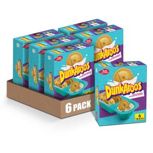 Dunkaroos Vanilla Cookies and Rainbow Chip Frosting, 1 oz, 6 ct (Pack of 6), Best Before Date: Sep 11, 2025