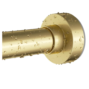 Gold Shower Curtain Rod 34-66 Inches(2.8-5.5ft) Never Rust Adjustable Shower Rod Spring Tension Non Slip No Drilling Shower Rods for Bathroom Garland Window