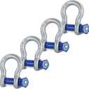 4 Pack 1/2" D Ring Shackle with 9/16" Screw Pin, 26,400 lbs Break Strength Heavy Duty Tow Recovery for Winch Off-Road Jeep Truck ATV UTV