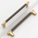 Knurled Cabinet Pulls CK4496 (10 Pack, Gold and Champagne Bronze, 7" Hole Center)