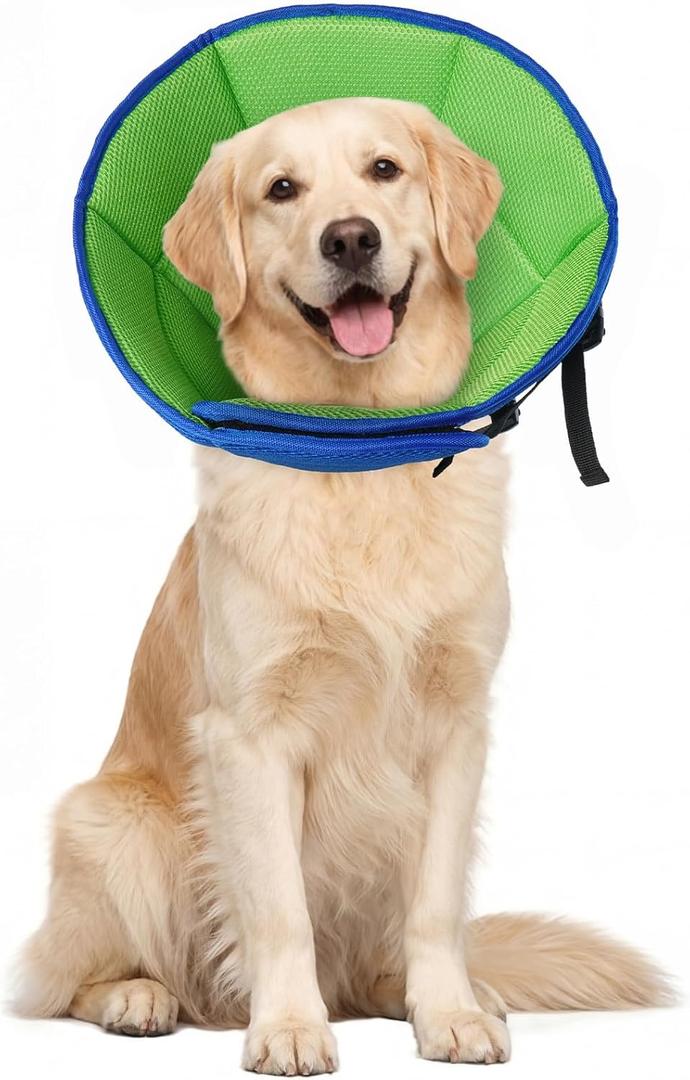 Dog Cone for Large Dogs After Surgery, Soft Dog Cone Collar for Dogs to Stop Licking, Adjustable Comfy E-Collar Alternative Lightweight Post-Surgery Recovery Elizabethan Collar for Pet (XL(Neck Girth:16.54"-21.65"))