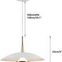 Farmhouse Large Pendant Light Mid Century Modern Ceiling Lights Fixture with White Dome Metal Lampshade Vintage Led Pendant Lighting for Kitchen Hallway Bedroom