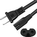 2 Pack AC Universal Power Cord,2ft Power Cable 2 Prong for Camera Battery Chargers,TV, Monitor, Projector, Printer,tv Power Cable Replacement,2 Slot Power Cord,Computer Charger Cable,18 AWG